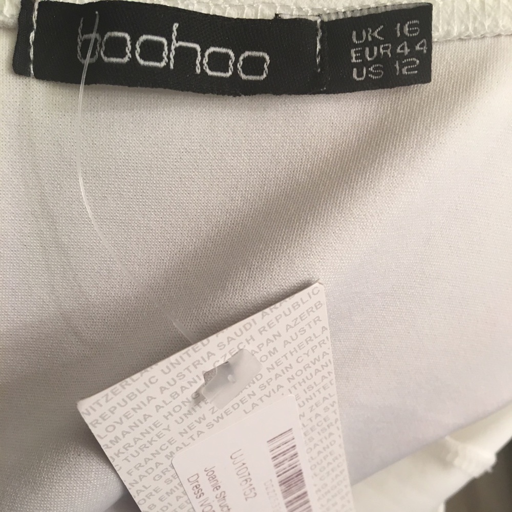 Boohoo White Midi Dress with high split - Picture 6 of 6